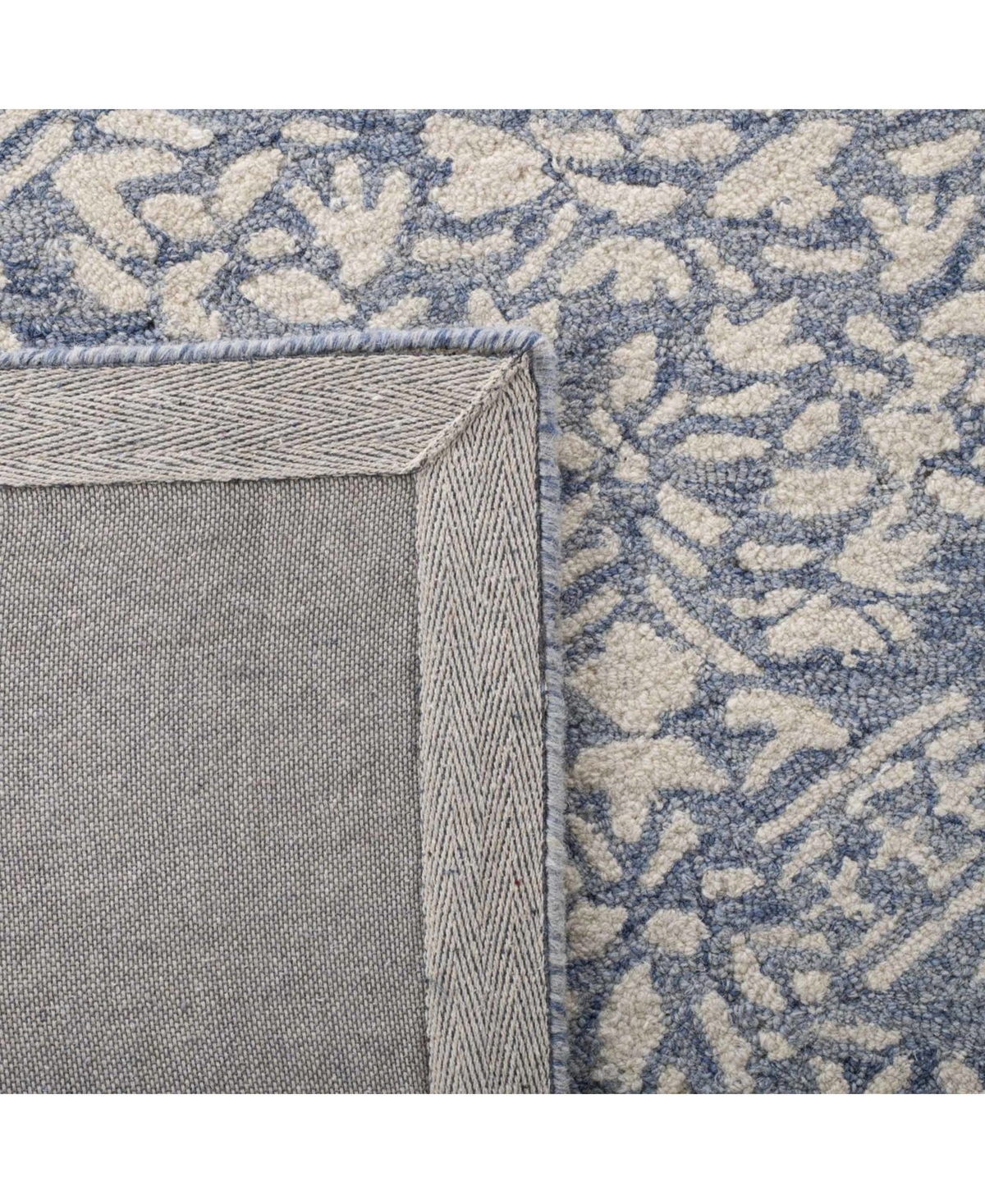 Lauren Ralph Lauren Olivier LRL6935M Blue and Ivory 5' X 5' Square Area Rug