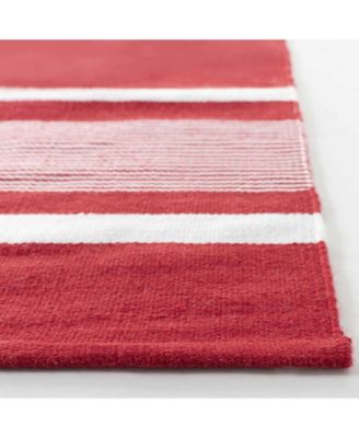 Hanover Stripe LRL2461D Red 5' X 8' Outdoor Area Rug