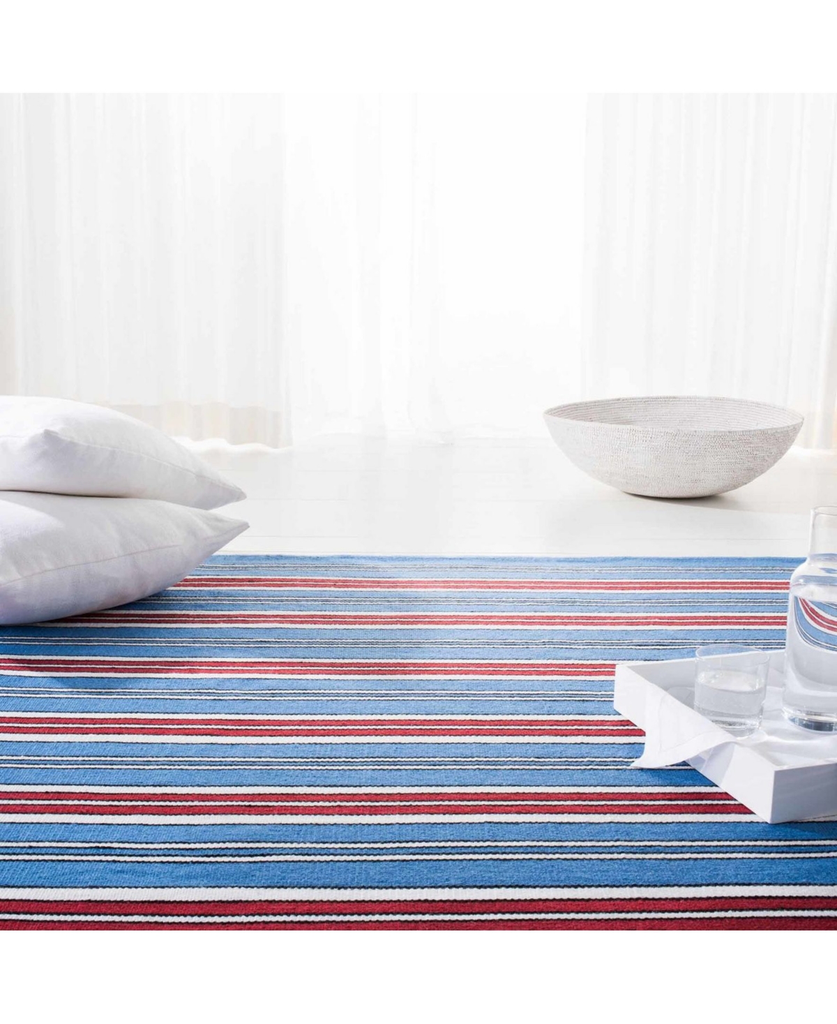 Lauren Ralph Lauren Leopold Stripe LRL2462DX Outdoor Area Rug - Royal Blue