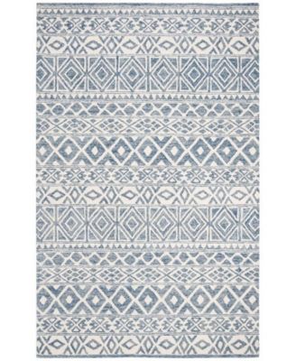 Theresa LRL6650A Ivory and Blue 4' X 6' Area Rug
