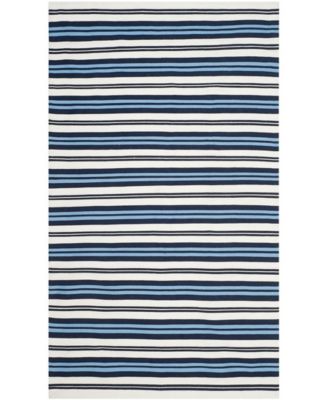 Lauren Ralph Lauren Leopold Stripe LRL2462B White and French Blue Area Rug  Collection & Reviews - Rugs - Macy's