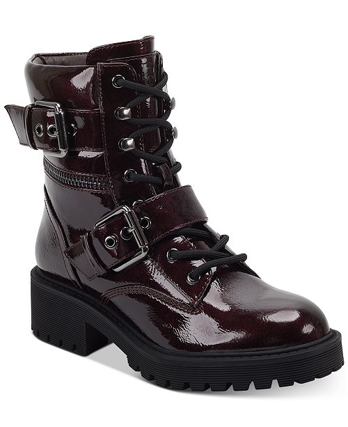 gbg los angeles women's harlin round toe stacked heel boot