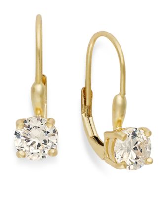 Giani Bernini - 18k Gold over Sterling Silver Earrings, Cubic Zirconia Leverback Earrings (1-1/2 ct. t.w.)