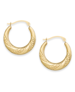 image of Swirl Hoop Earrings in 10k Gold