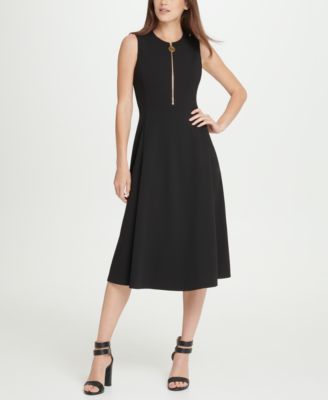 DKNY - Animal Zipper Midi Dress