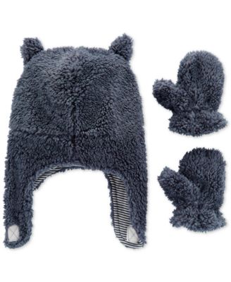 baby fleece hat and mittens