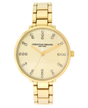 image of Christian Siriano Women-s Analog Gold-Tone Stainless Steel Add-a-Link Watch 38mm