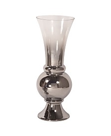 Smokey Glass Fluted Large Vase