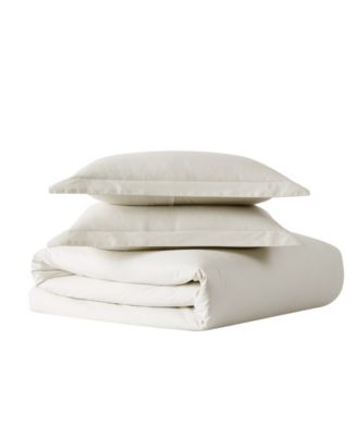 Solid Cotton Percale 2-Pc. Duvet Cover Set, Twin XL