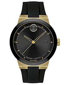 Men's Fusion Swiss Bold Black Silicone Strap Watch 42mm