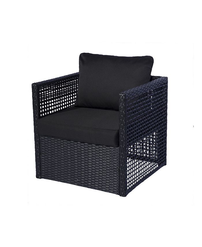 Westin Furniture 4Piece Woven Rattan Wicker Sofa Set with Cushion Macy's