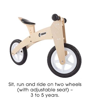 Lil' Rider - 3-in-1 Balance Bike – Multistage Wooden Walking Beginner Tricycle Convertible Ride On Boys and Girls Toy for Indoor and Outdoor Play by