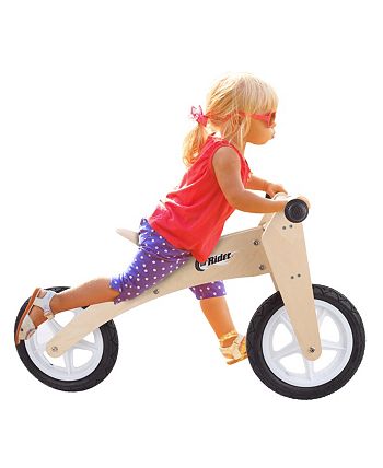 Lil' Rider - 3-in-1 Balance Bike – Multistage Wooden Walking Beginner Tricycle Convertible Ride On Boys and Girls Toy for Indoor and Outdoor Play by