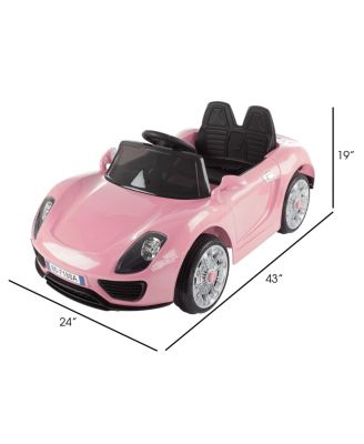 Ride On Sports Car  Motorized Electric Rechargeable Battery Powered Toy with Remote Control, MP3 and USB, Lights and Sound by Lil Rider Pink