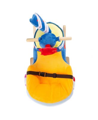 Happy Trails Boat Rocker Toy-Kids Ride On Soft Fabric Covered Wooden Rocking Ship