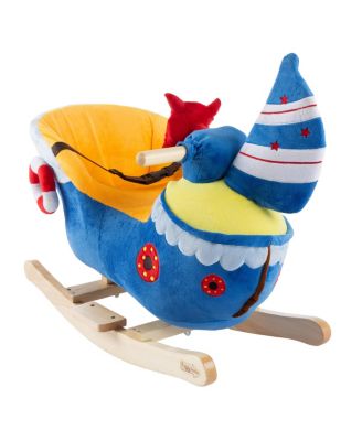 Happy Trails Boat Rocker Toy-Kids Ride On Soft Fabric Covered Wooden Rocking Ship