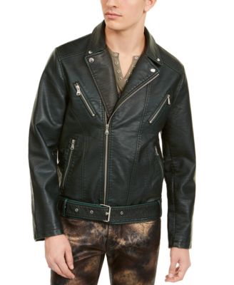 macy's inc faux leather jacket