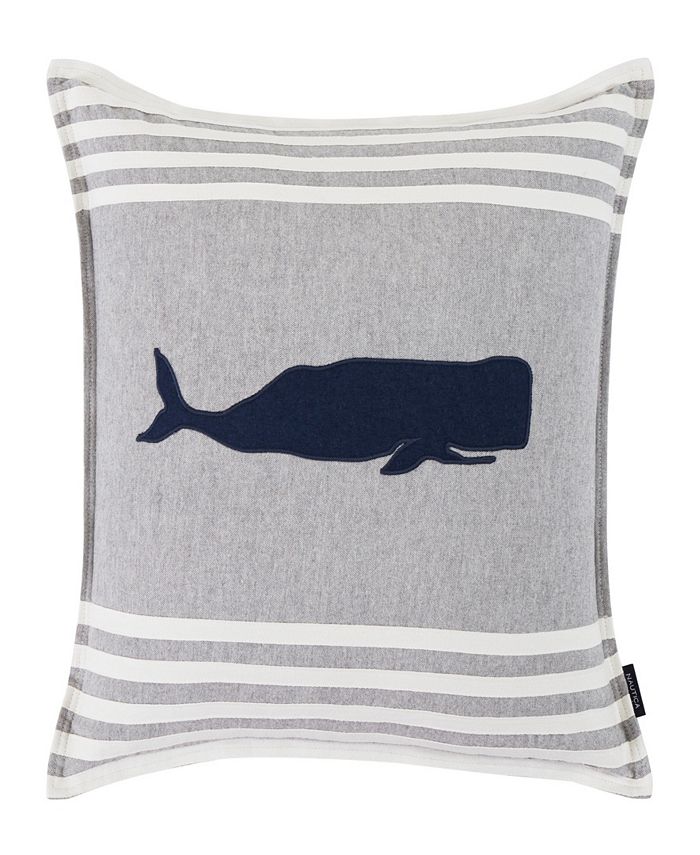 Nautica Whale Applique 20 Square Throw Pillow Macy's