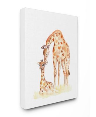 Giraffe Family Illustration Canvas Wall Art, 16" x 20"