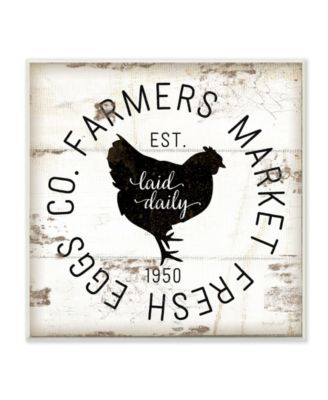 Fresh Egg Co Vintage-Inspired Sign Wall Plaque Art, 12" x 12"