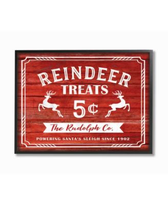 Reindeer Treats Vintage-Inspired Sign Framed Giclee Art, 11" x 14"