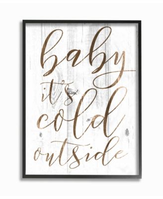 Baby Its Cold Outside Framed Giclee Art, 11" x 14"