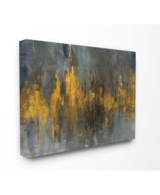 Black and Gold Abstract Fire Canvas Wall Art, 16" x 20"