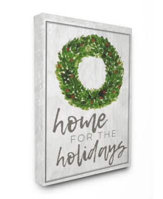 Home For the Holidays Wreath Christmas Cavnas Wall Art, 16" x 20"