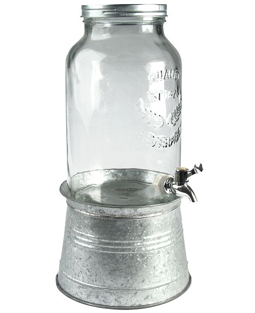Artland Masonware Galvanized Tin and Glass Beverage Dispenser