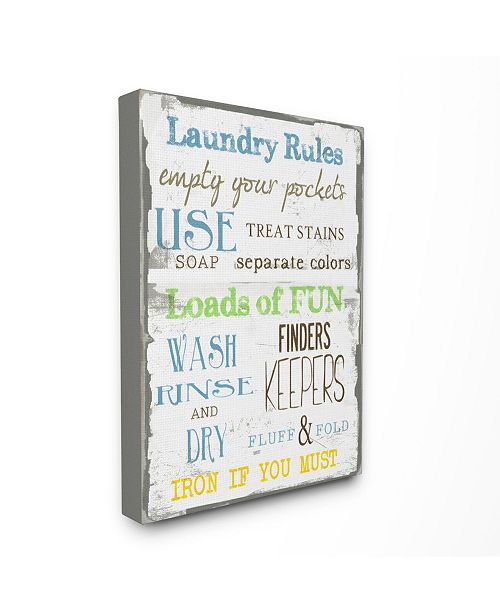 Stupell Industries Home Decor Laundry Rules Typography Bathroom Canvas Wall Art 30 X 40 Reviews All Wall Decor Home Decor Macy S