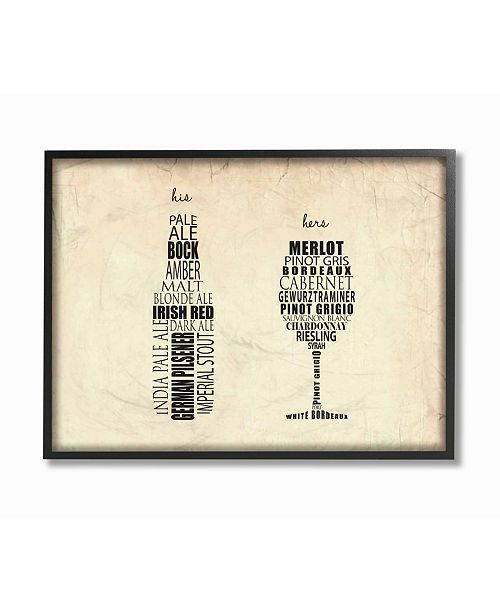Stupell Industries Home Decor His And Hers Wine And Beer Kitchen