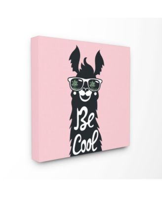 Be Cool Llama with Sunglasses Canvas Wall Art, 17" x 17"