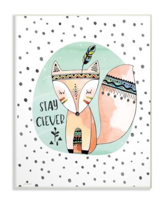 Stupell "Be Courageous" Fox Wall Plaque For Kids Room - 12x12 Inches, Ready To Hang