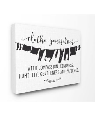 Clothe Yourselves with Compassion Clothesline Canvas Wall Art, 16" x 20"