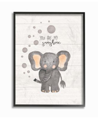 You Are My Sunshine Elephant Framed Giclee Art, 11" x 14"