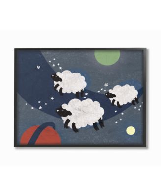 Sheep in Space Framed Giclee Art, 16" x 20"
