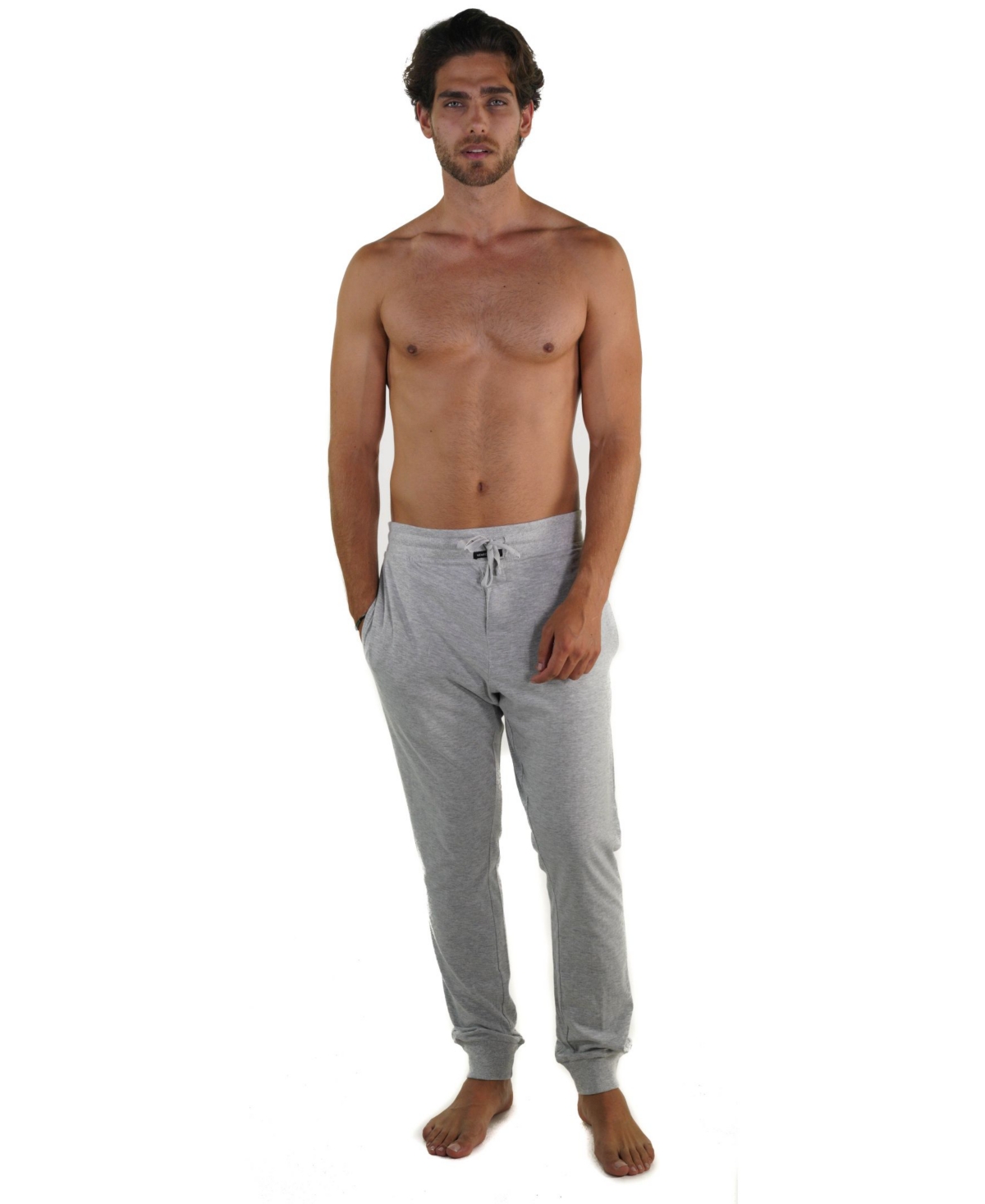 Jersey Knit Jogger Pant with Draw String - Heather Gray