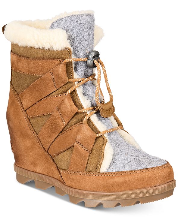 sorel women's kinetic nubuck leather platform booties