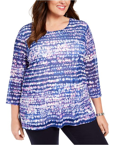 Alfred Dunner Plus Size Horizontal Dots Printed Tunic Reviews