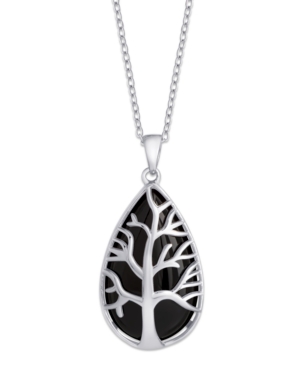 image of Black Agate (9 ct. t.w.) Coral Reef Pendant 18