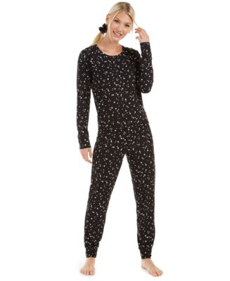 Jenni Printed Pajamas & Hair Scrunchie 3pc Set, Created for Macy's - Macy's