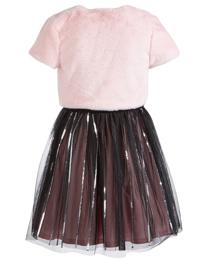 Robe Noire Avec Veste Assortie Beautees - Taille 7 Fille - Imprimé Floral - Sans Manches - Occasion Très Bon état