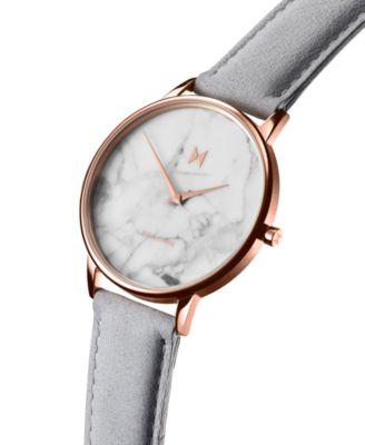 MVMT Beverly Marble Gray Leather Strap Watch 38mm - Macy display picture 3