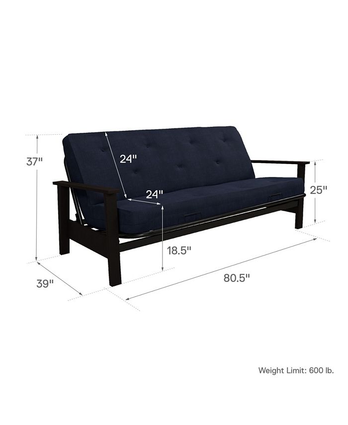 EveryRoom Bea Wood Arm Futon with 6" Coil Mattress Macy's