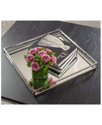 Mirrored Napkin Holder with Chrome Rails