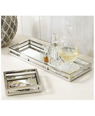 Mirrored Napkin Holder with Chrome Rails