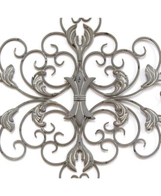Stratton Home Décor Stratton Home Decor Distressed Grey Scroll Wall Decor