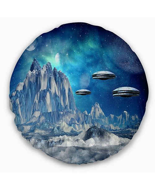Design Art Designart Blue Alien Planet Landscape Printed Throw Pillow 20 Round Reviews Decorative Throw Pillows Bed Bath Macy S