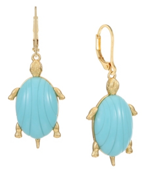 image of Trifari 14K Gold-Plated Turtle Drop Earrings