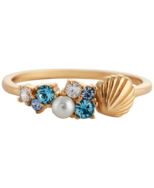 image of Olivia Burton Swarovski Crystal & Imitation Pearl Shell Statement Ring